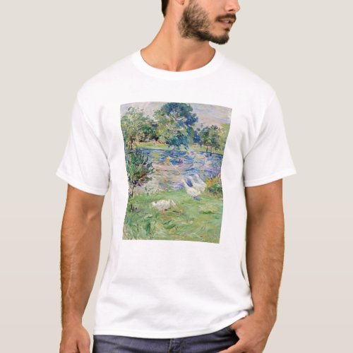 Berthe Morisot _ Girl in a Boat with Geese T_Shirt