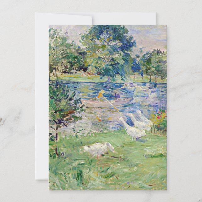 Berthe Morisot - Girl in a Boat with Geese Thank You Card (Front)