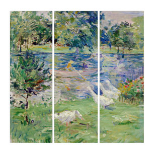 Berthe Morisot - Girl in a Boat with Geese Triptych