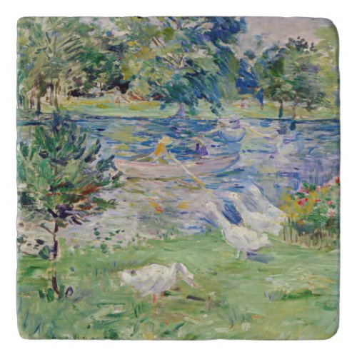 Berthe Morisot _ Girl in a Boat with Geese Trivet