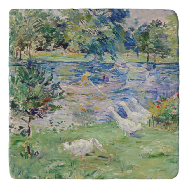 Berthe Morisot - Girl in a Boat with Geese Trivet (Front)