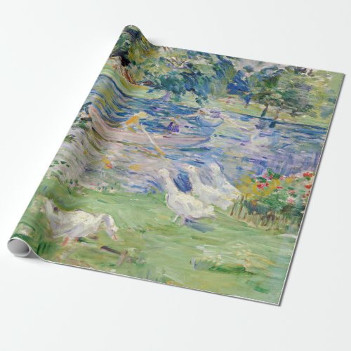 Berthe Morisot _ Girl in a Boat with Geese Wrapping Paper