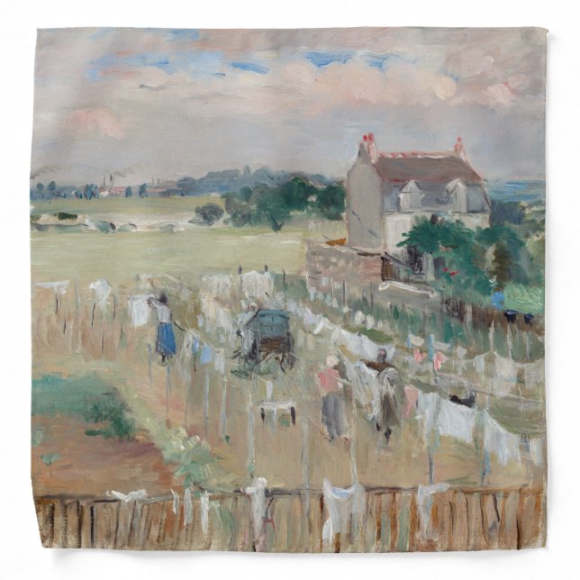 Berthe Morisot - Hanging the Laundry out to Dry Bandana (Front)