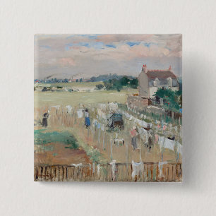 Berthe Morisot - Hanging the Laundry out to Dry Button