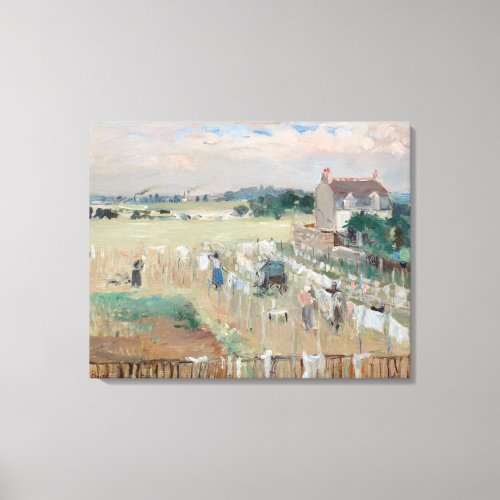 Berthe Morisot _ Hanging the Laundry out to Dry Canvas Print