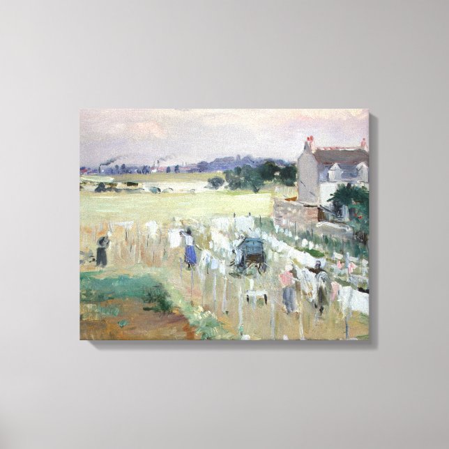Berthe Morisot - Hanging the Laundry out to Dry Canvas Print (Front)