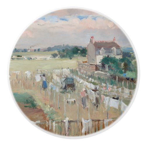 Berthe Morisot _ Hanging the Laundry out to Dry Ceramic Knob