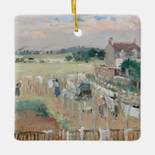 Berthe Morisot _ Hanging the Laundry out to Dry Ceramic Ornament