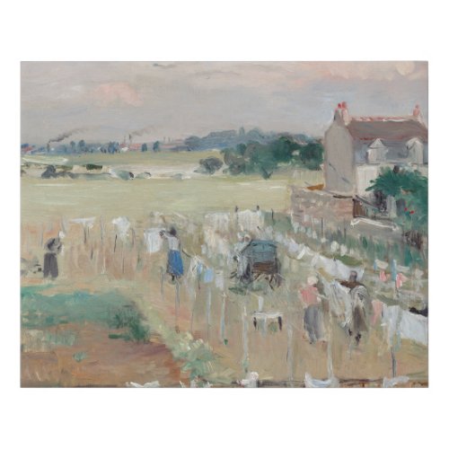 Berthe Morisot _ Hanging the Laundry out to Dry Faux Canvas Print