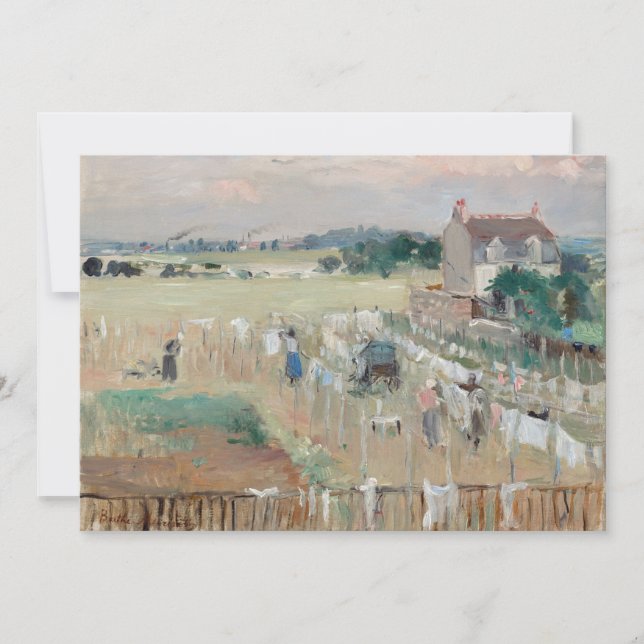 Berthe Morisot - Hanging the Laundry out to Dry Invitation (Front)
