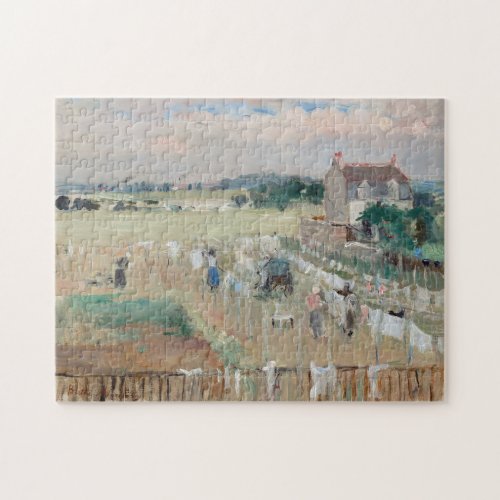 Berthe Morisot _ Hanging the Laundry out to Dry Jigsaw Puzzle