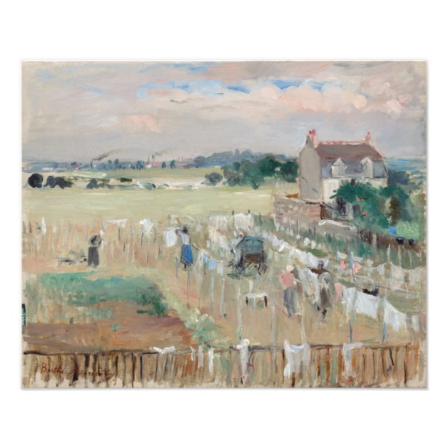 Berthe Morisot - Hanging the Laundry out to Dry Photo Print (Front)