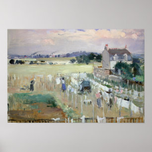 Berthe Morisot - Hanging the Laundry out to Dry Poster