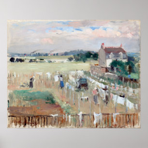 Berthe Morisot Hanging the Laundry out to Dry Poster
