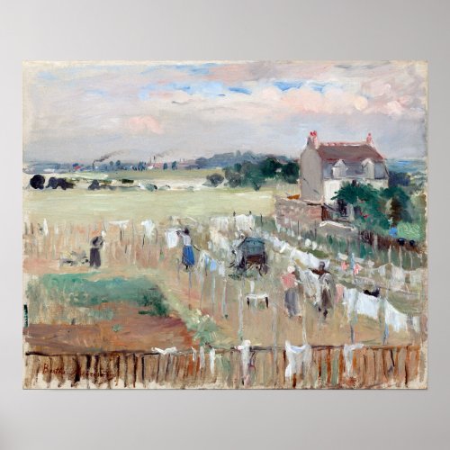 Berthe Morisot Hanging the Laundry out to Dry Poster