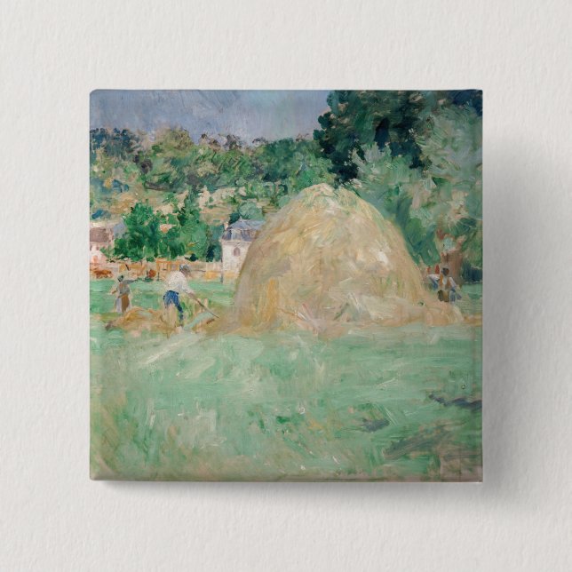 Berthe Morisot - Haystacks at Bougival Button (Front)