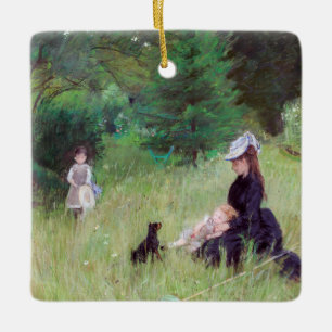 Berthe Morisot - In a Park / Dans le parc Ceramic Ornament