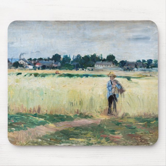 Berthe Morisot - In the Wheatfield at Gennevillie Mouse Pad (Front)