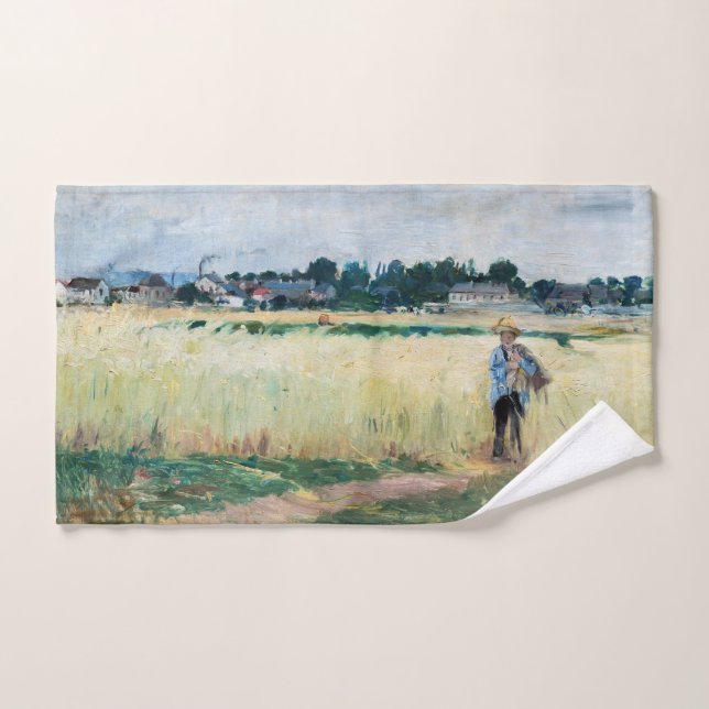 Berthe Morisot - In the Wheatfield at Gennevillier Bath Towel Set (Hand Towel)
