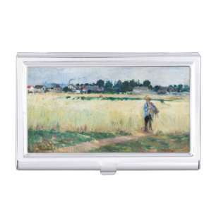 Berthe Morisot - In the Wheatfield at Gennevillier Business Card Case