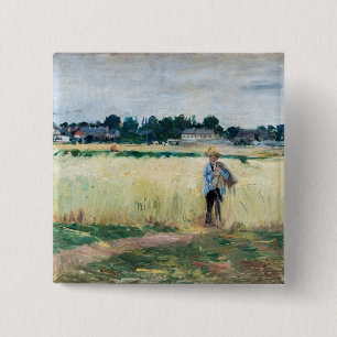 Berthe Morisot - In the Wheatfield at Gennevillier Button
