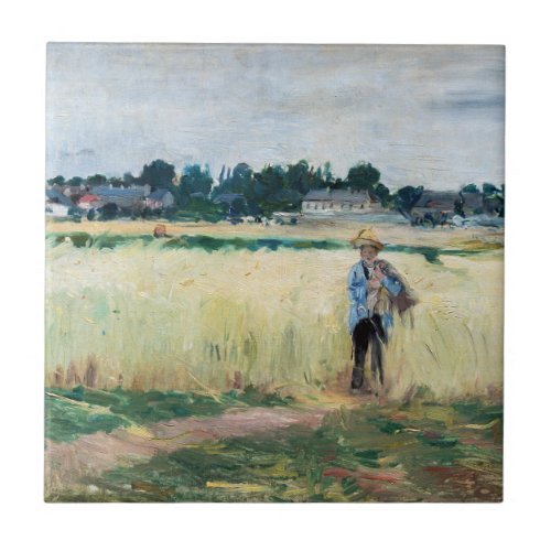 Berthe Morisot _ In the Wheatfield at Gennevillier Ceramic Tile