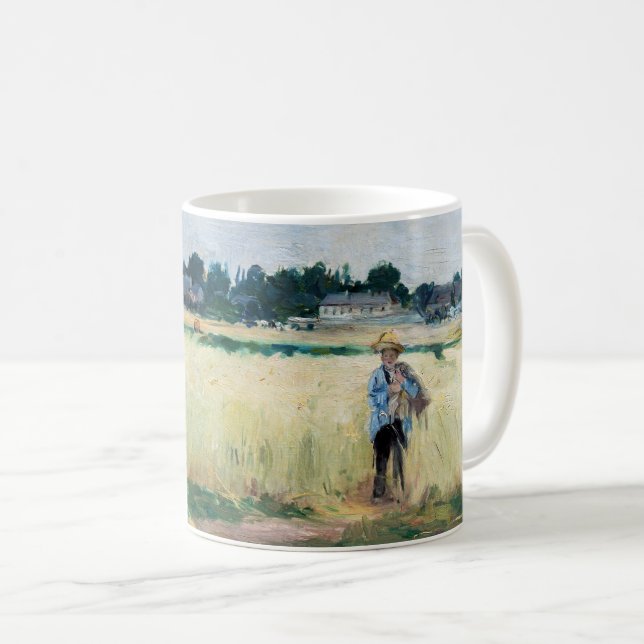 Berthe Morisot - In the Wheatfield at Gennevillier Coffee Mug (Front Right)
