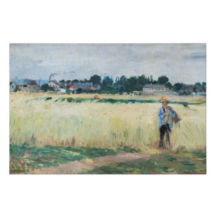 Berthe Morisot - In the Wheatfield at Gennevillier Faux Canvas Print