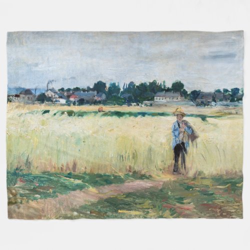 Berthe Morisot _ In the Wheatfield at Gennevillier Fleece Blanket