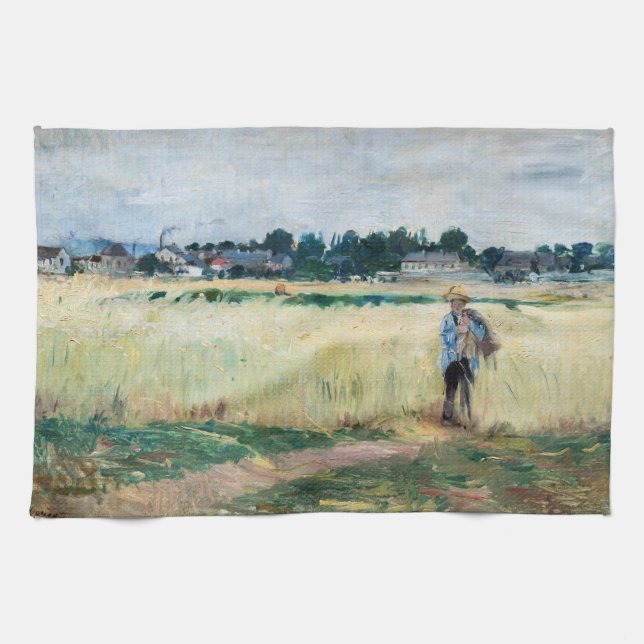 Berthe Morisot - In the Wheatfield at Gennevillier Kitchen Towel (Horizontal)