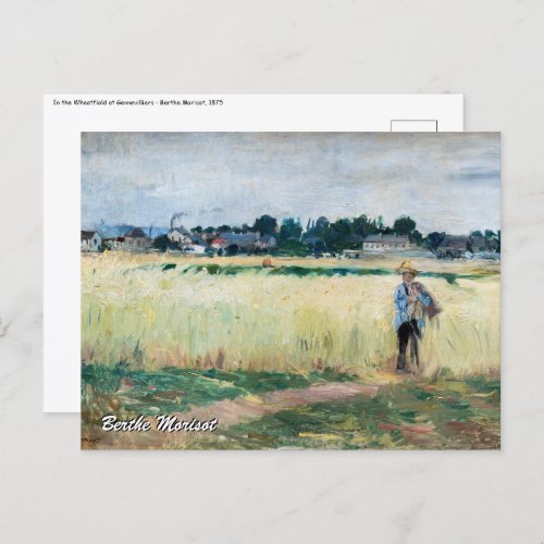 Berthe Morisot _ In the Wheatfield at Gennevillier Postcard