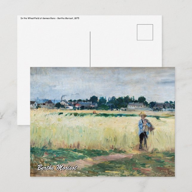 Berthe Morisot - In the Wheatfield at Gennevillier Postcard (Front/Back)