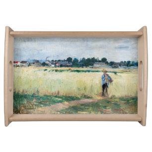 Berthe Morisot - In the Wheatfield at Gennevillier Serving Tray