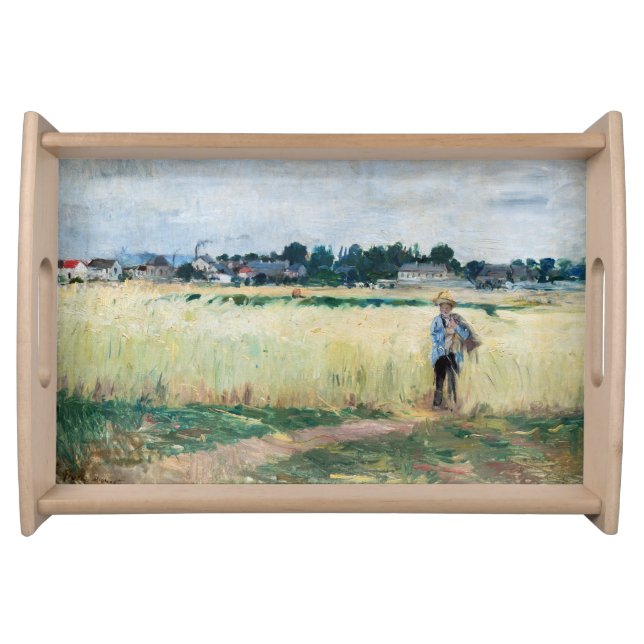 Berthe Morisot - In the Wheatfield at Gennevillier Serving Tray (Front)