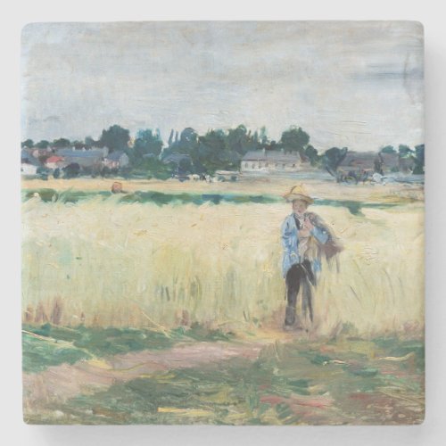 Berthe Morisot _ In the Wheatfield at Gennevillier Stone Coaster