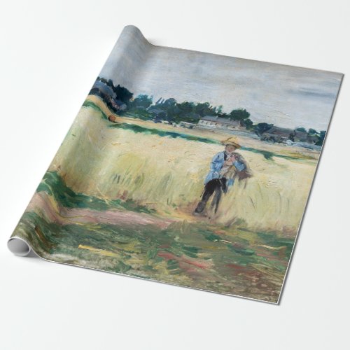 Berthe Morisot _ In the Wheatfield at Gennevillier Wrapping Paper