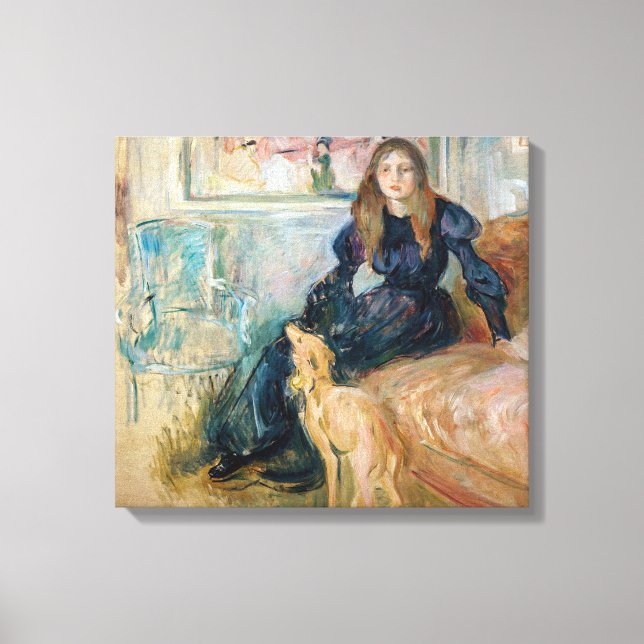 Berthe Morisot - Julie and her Greyhound Laerte Canvas Print (Front)