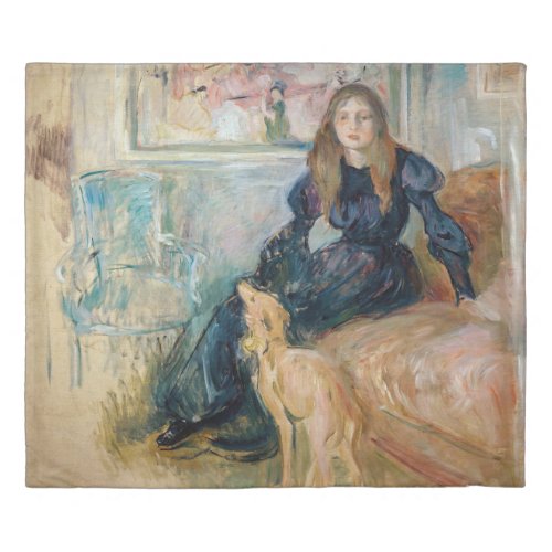 Berthe Morisot _ Julie and her Greyhound Laerte Duvet Cover
