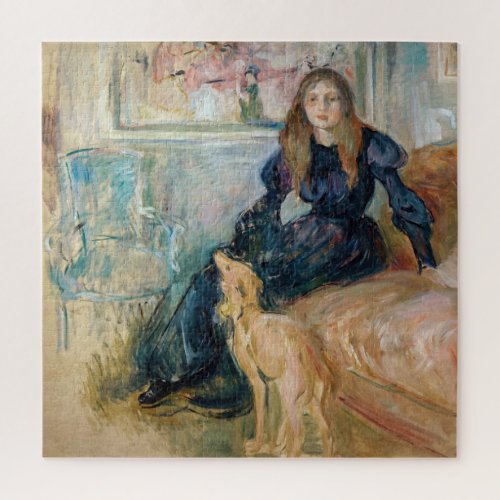 Berthe Morisot _ Julie and her Greyhound Laerte Jigsaw Puzzle