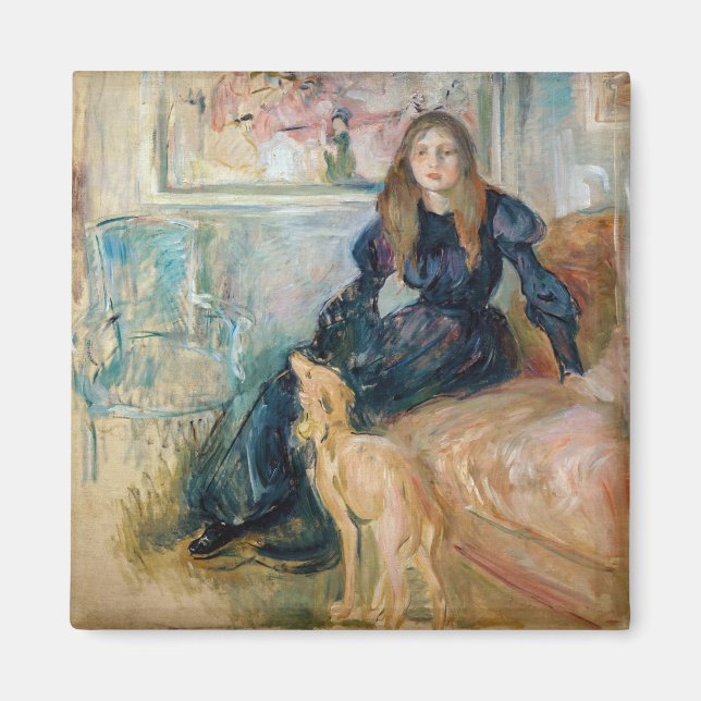 Berthe Morisot - Julie and her Greyhound Laerte Magnet (Front)