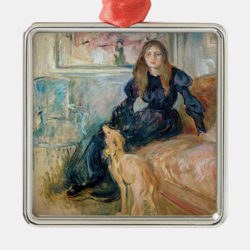 Berthe Morisot _ Julie and her Greyhound Laerte Metal Ornament