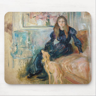 Berthe Morisot - Julie and her Greyhound Laerte Mouse Pad