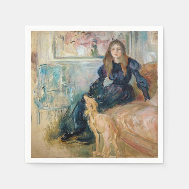 Berthe Morisot - Julie and her Greyhound Laerte Napkins (Front)