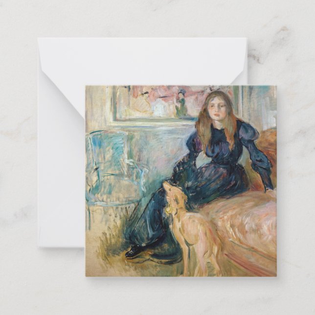 Berthe Morisot - Julie and her Greyhound Laerte Note Card (Front)