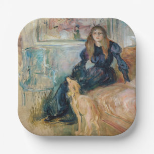 Berthe Morisot - Julie and her Greyhound Laerte Paper Plates