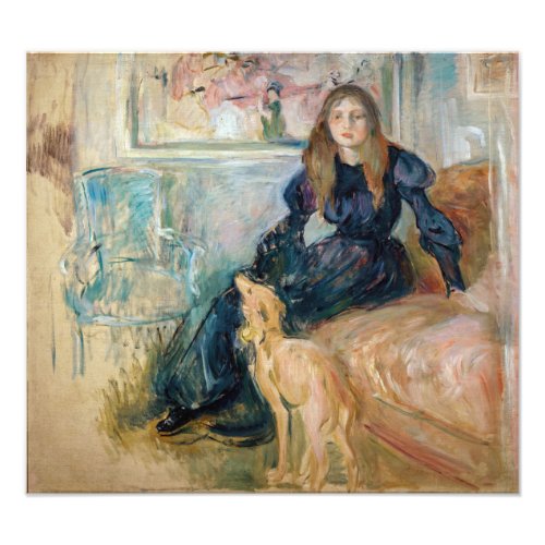 Berthe Morisot _ Julie and her Greyhound Laerte Photo Print