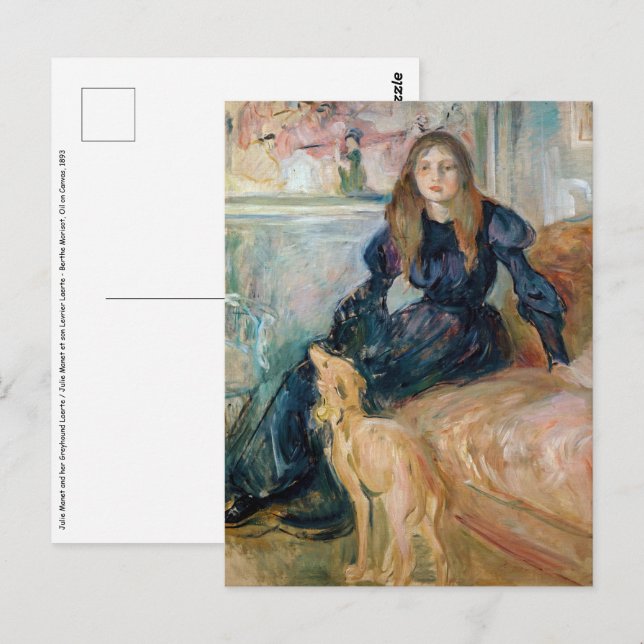 Berthe Morisot - Julie and her Greyhound Laerte Postcard (Front/Back)