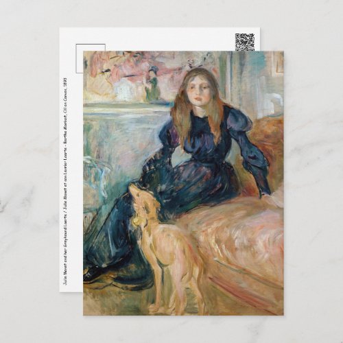 Berthe Morisot _ Julie and her Greyhound Laerte Postcard