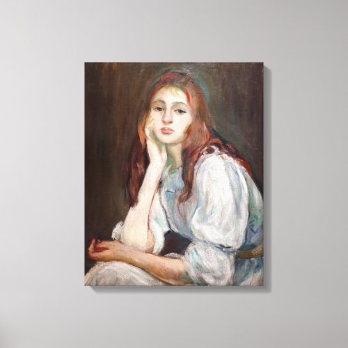 Berthe Morisot _ Julie Daydreaming Canvas Print