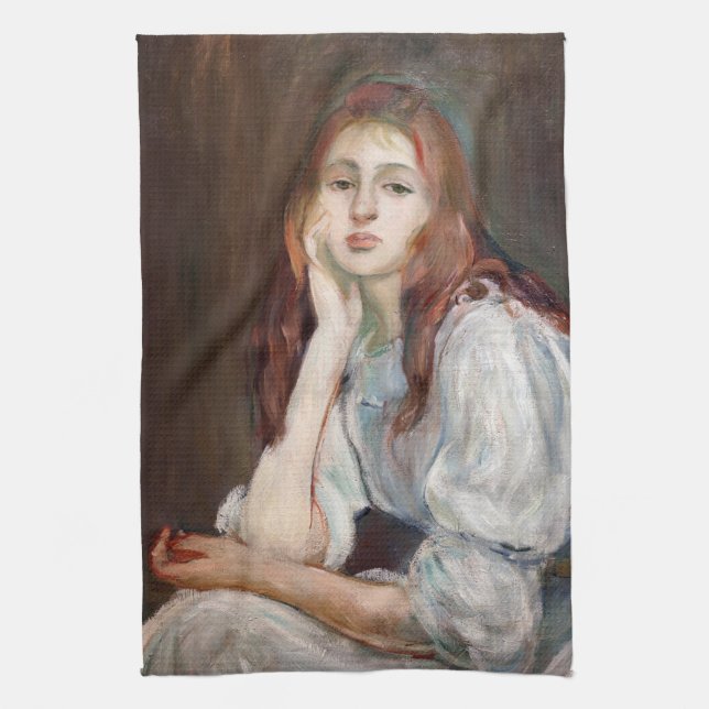 Berthe Morisot - Julie Daydreaming Kitchen Towel (Vertical)